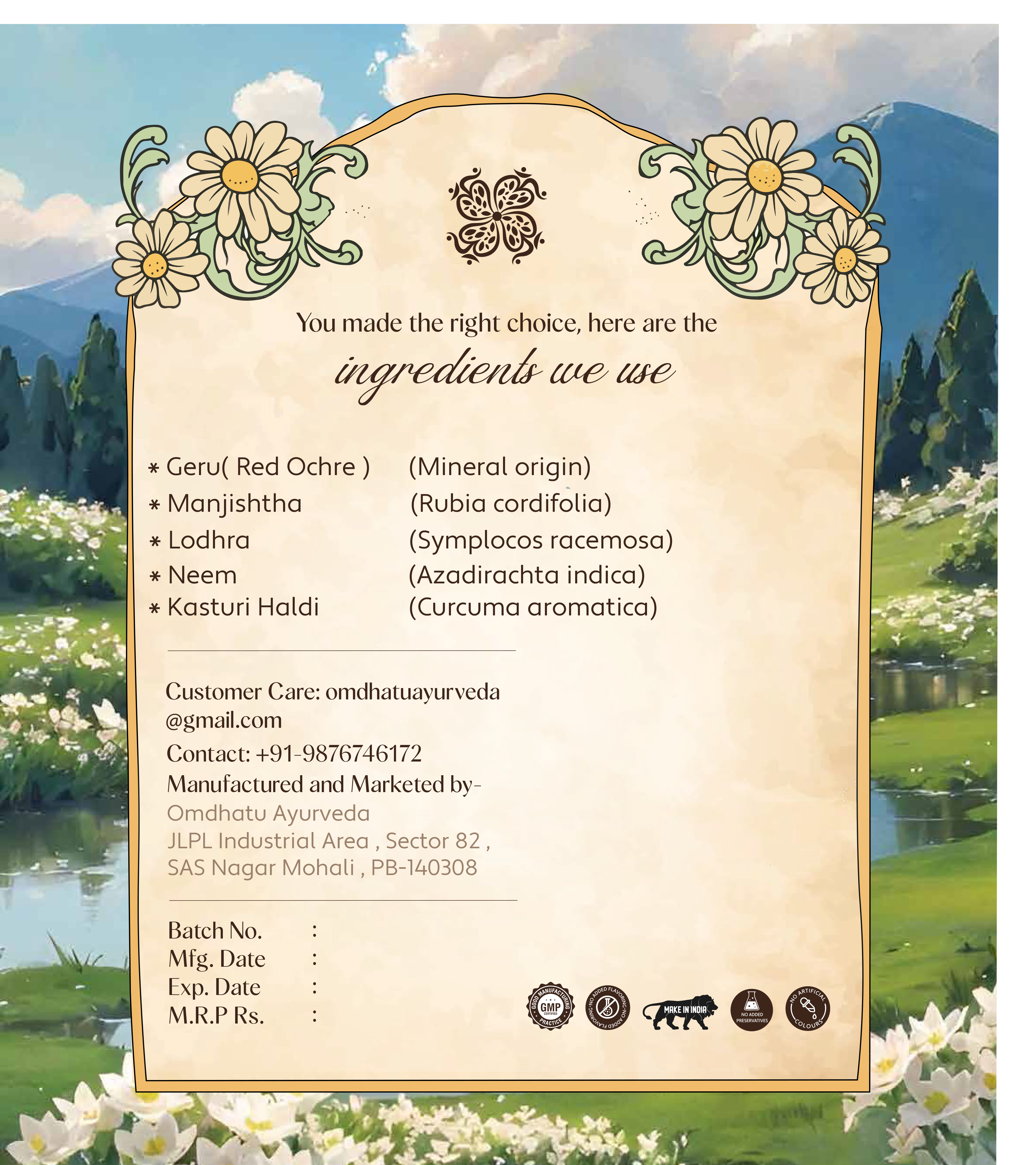 Kanti Lepam product information and compliance layout design by NMS Techsavants